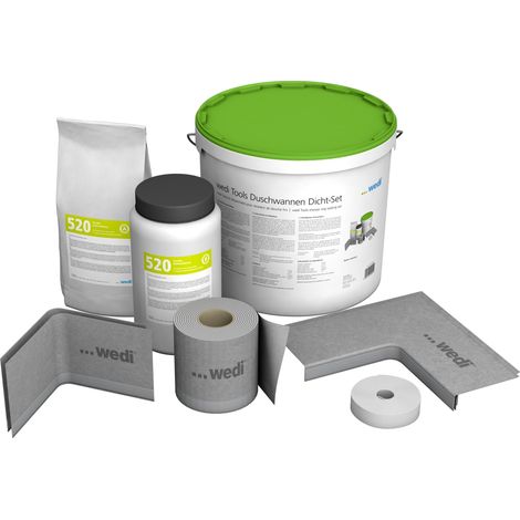 Wedi – Kit d'étanchéité pour receveur de douche – 100% étanche – Mise en œuvre rapide en 1h – Compatible résine, acrylique, céramique