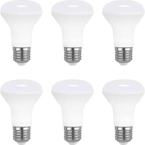 Ampoule Spot LED E27 R63 7W Blanc Froid 6000K, 665LM, Lumière 120 Degrés, 220V, Ampoule Réflecteur R63 pour Spot de Plafond, non-dimmable, lot de 6 [Classe énergétique E] (1/5)