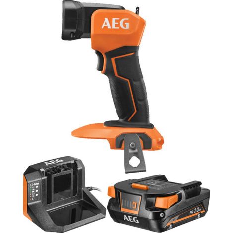 Pack AEG Lampe torche led - BFL18-0 - 18V - tête pivotante 90° - 340 lumens - 1 batterie 2.0Ah - 1 chargeur - SETL1820S (1/5)