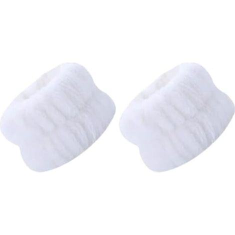 Wiederverwendbares Armband, Spa-Armbänder, weiches Mikrofaser-Handtuch zum Waschen des Gesichts, für Damen und Mädchen, Yoga, Laufen, Sport-Armband, Weiß, 2 Stück