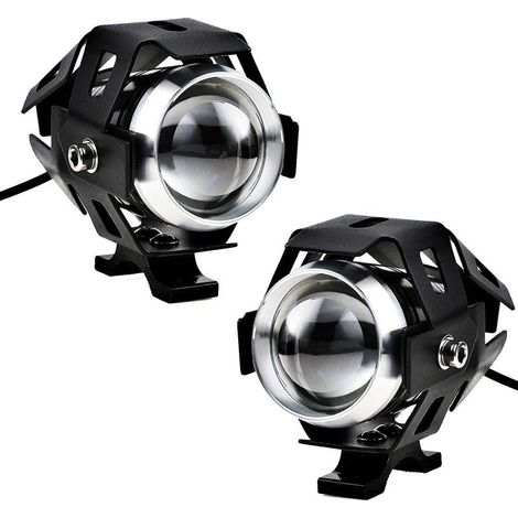 2pcs 125W phare de moto Extra LED phare antibrouillard projecteur de moto 1200LM U5 étanche moto scooter 4 roues (1/5)