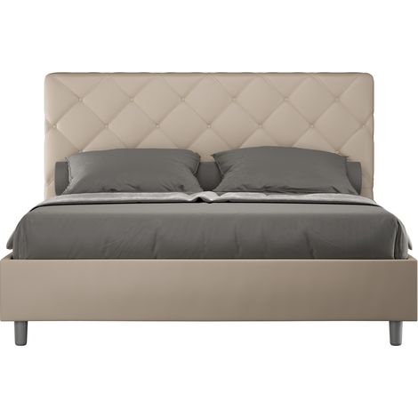 Letto Matrimoniale 160x210 cm con Rete e Contenitore Priya Tortora (1/5)