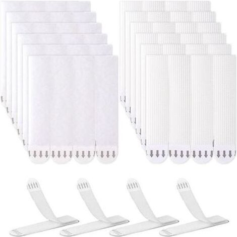24 Paires (48 Bandes) Bandes Suspension Pour Photos, Languettes Accroches Tableaux, Sans Percer, Pour Accrocher Des Cadres (1/5)