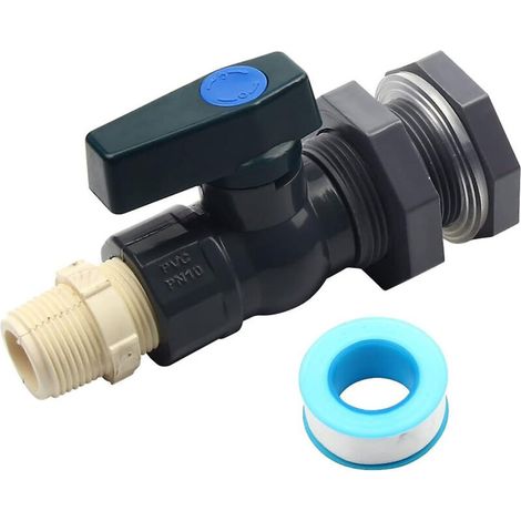 ® Robinet pour tonneau, kit de robinet en PVC pour jardin pluvial, adaptateur de tuyau pour aquariums et piscines (1"/ND25) F6t6qUBPll (1/5)