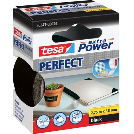 Ruban adhésif toilé tesa® extra Power tesa 56343-00034-03 noir (L x l) 2.75 m x 38 mm caoutchouc 1 pc(s)