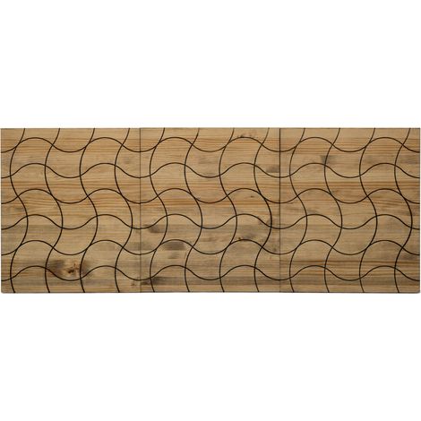 Cabecero Tríptico Ondas ECO 150x59cm en madera maciza de pino acabado vintage Box Furniture (1/5)