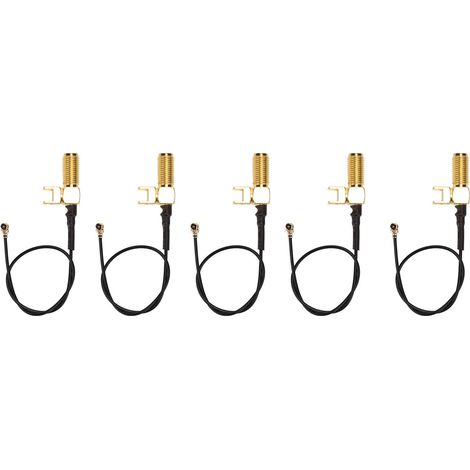 Packung mit 5 SMA-Winkelantennenkabeln auf IPEX, Lötplatte, 50-Ohm-HF-Verlängerung, Pigtail-Stecker. (1/5)