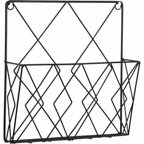 (black) Multifunctional metal wall mounted magazine rack for storing your magazines or newspapers (1/5)