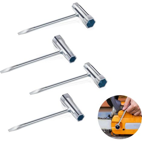 Clé à Bougie, 4 Pièces Clés à Bougie, Multifonctionnel Douille Bougie, 13x19mm Cle Bougie, Convient aux Tronçonneuses éLectriques, Tondeuses à Gazon et Scies à Essence (1/5)