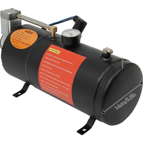 Luftkompressor, 3L Tankinhalt, 150 PSI Druck, 12V, schwarz, EU (1/2)
