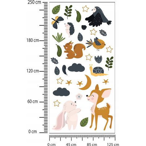 Adesivi per bambini Animali della foresta 125x250cm (1/2)