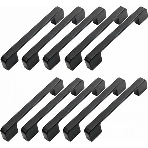 10 Stück Möbelgriff Achsabstand 128 mm - Schwarz Küchentürgriff Möbelstangengriff Schwarzer Küchengriff 128 mm (1/5)