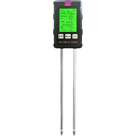Outil professionnel d'analyse des sols avec écran LCD, capteur d'humidité et de lumière du soleil pour l'agriculture, testeur de sol 6 en 1 avec pH et température-AquaForge (1/5)