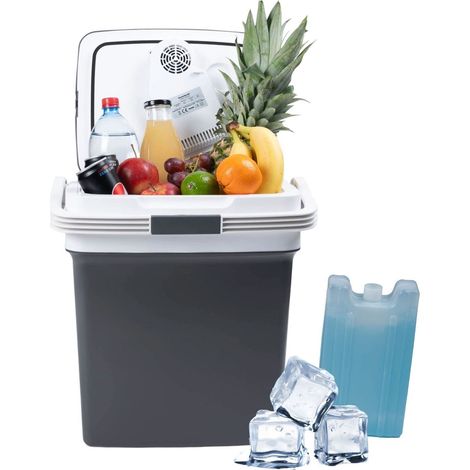 Frigo portatile per auto, 29 L, 220-240 V DC 12 V, funzione riscaldamento, inserto libero, grafite
