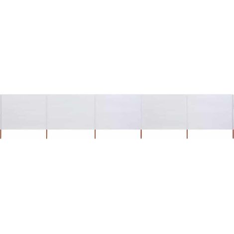 Paravento a 5 Pannelli in Tessuto 600x120 cm Bianco Sabbia vidaXL