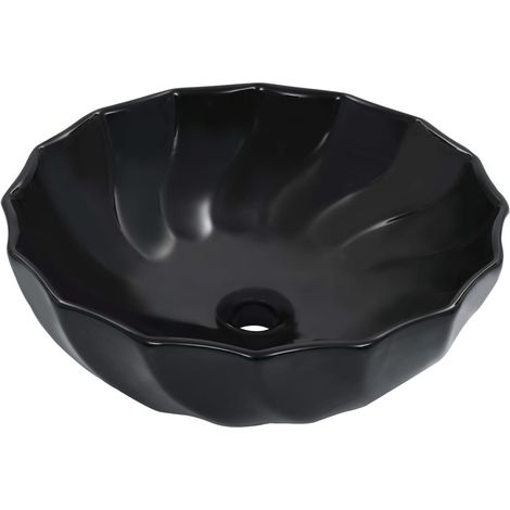 vidaXL Lavandino 46x17 cm in Ceramica Nero (1/5)