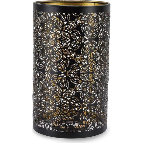 abat jour lampadaire en métal,abat jour lampe,Moderne en Fer Forgé Abat Jour,Motif Cylindrique De Sculpture Sculpté Creux Fer Ombre Abat Jours Suspendu pour Lampe de Table et lampadaire, E27, E26 (1/5)
