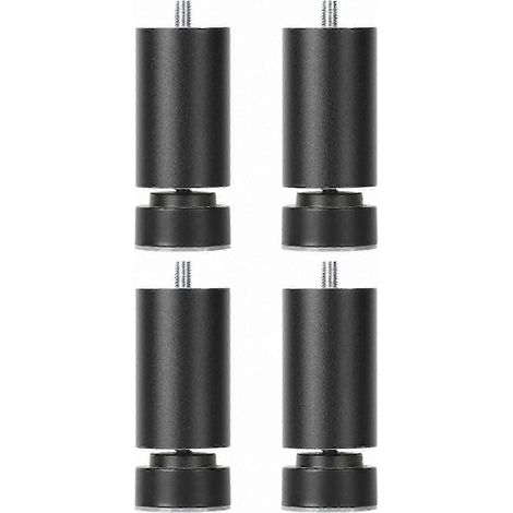 Pieds de meubles en métal à filetage M10 réglables, durables et compatibles avec les canapés, les lits, les tables et les armoires, noirs, 20 cm. (1/5)