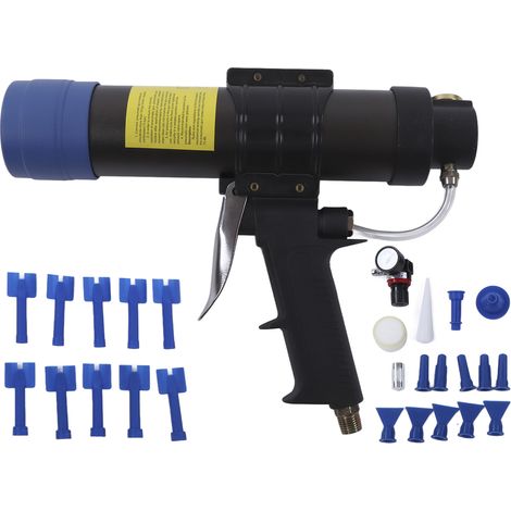 Pistolet à colle pneumatique pour verre, 310ml, 0.4 à 0,7 mpa, outil de réparation automobile réglable à 24 buses (1/5)