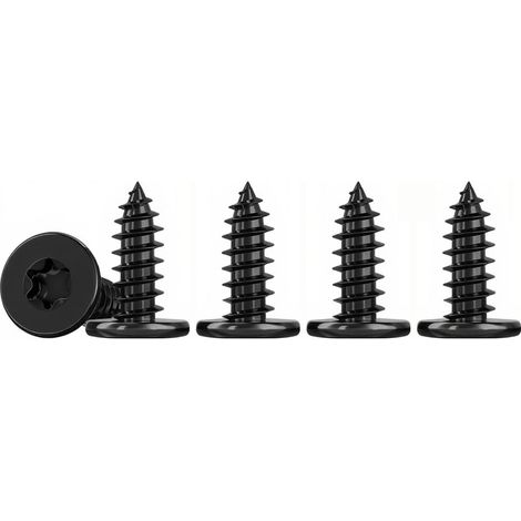 50 Pièces Mince Vis Autotaraudeuses à Tête Plate Noir M3x10mm Vis Torx à Bois Inox 304 Vis Placo M3, EntièRement Fileté