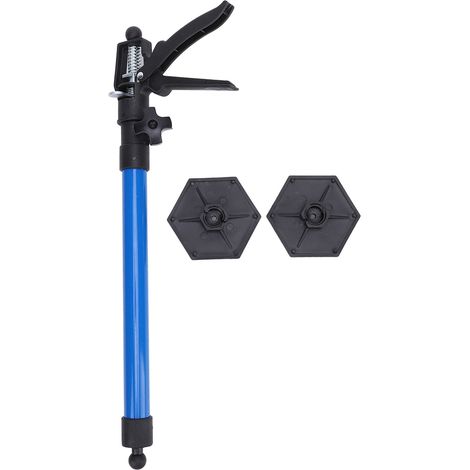 Cric d'armoire, charge de 220,5 lb, tête rotative à 45 °, coussinet antidérapant, tige de support télescopique réglable en acier au carbone pour cloison sèche de type central (1/5)