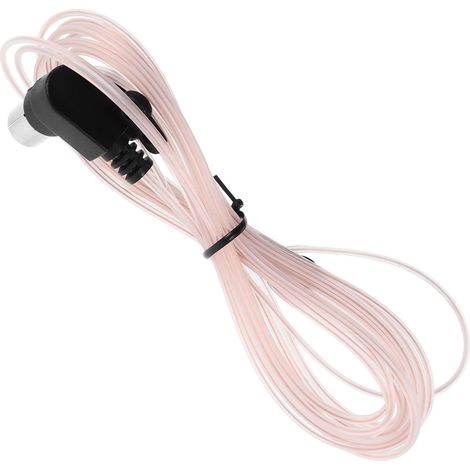Antenne Radio Coudée Ant-108 2m pour FM MD, Câble PVC Cuivre Fer Réception Intérieure, Signal Stable et Amélioré, Compatible Récepteur Stéréo (1/5)