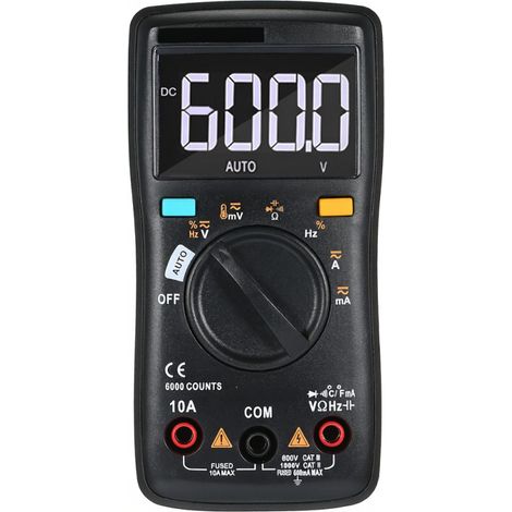 Multimètre automatique RM102Pro, 6000 points, rétroéclairage, ampèremètre AC/DC, voltmètre, mesure de diodes, résistance, capacité et température (1/5)