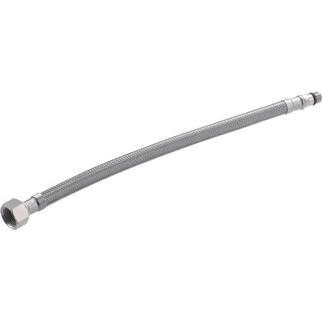 Flexibile de Acero Inox para Grifería paso Interior 8 mm QUICK PLOMBERIE - Hembra 3/8 Macho 10x100 Longitud 30cm - DN8
