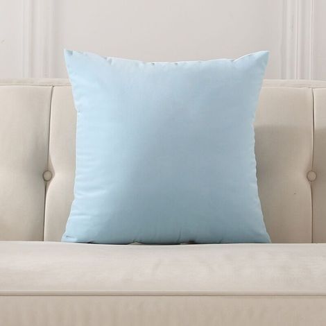 AIDUCHO Taie D'oreiller Confortable, Multicolore, Unie, Solide, Housse De Coussin/Taie D'oreiller Pour Canapé Bureau 40 X 40 Cm (Sans Insert) Bleu Clair (1/5)