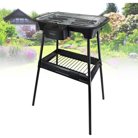 Barbecue électrique sur pieds 2000W – Surface de cuisson 38x22 cm – Température réglable – Utilisation intérieure et extérieure – Triomph (1/4)