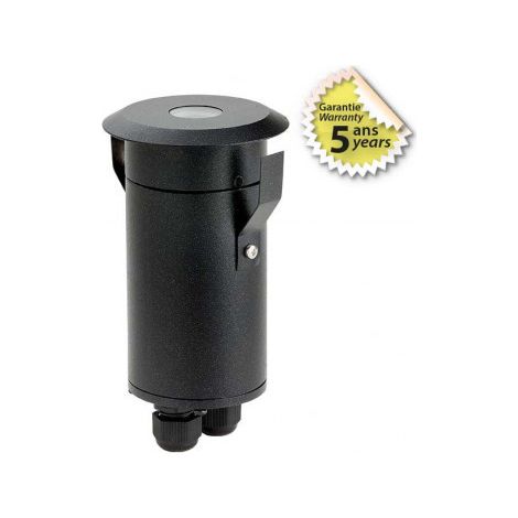 Spot LED Encastrable Sol Rond Noir 1,6W 165LM 2900K - Garantie 7 ans Miidex Lighting® (1/3)