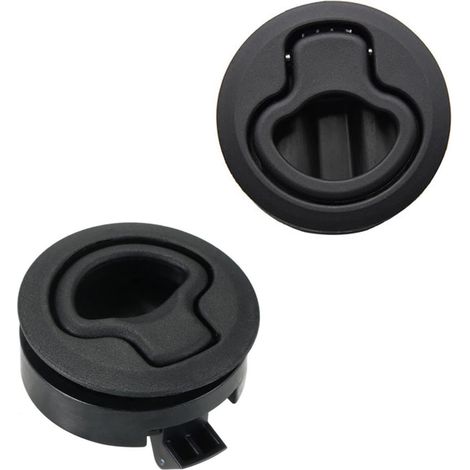 Loquet de Trappe Loquet Verrouillage en Alliage de Zinc Hatch Verrou Slam Flush Pull Hatch Porte Affleurante Tirer Trappe Slam Loquet pour Yacht Remorque Camper Deck Hatch Door Cabinet, Noire 2 Pcs (1/5)