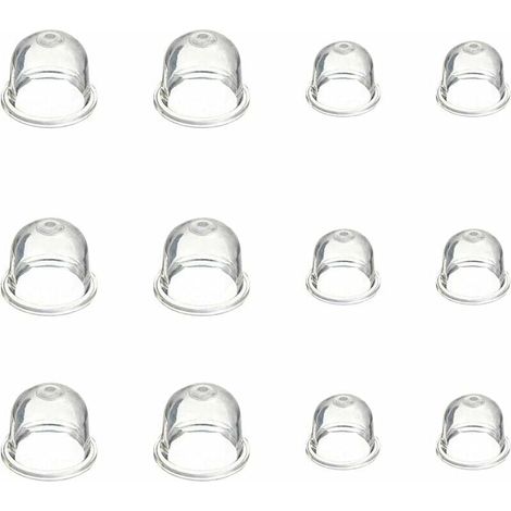 12 Pcs Pompe d\'ampoule d\'amorce Blanche 19 mm et 22 mm Tasse d\'huile de Carburateur Transparente pour Tondeuse, Machine de haie, Scie Essence, Ampoule d\'amorce de Carburant de Ventilateur,DOLASO (1/4)