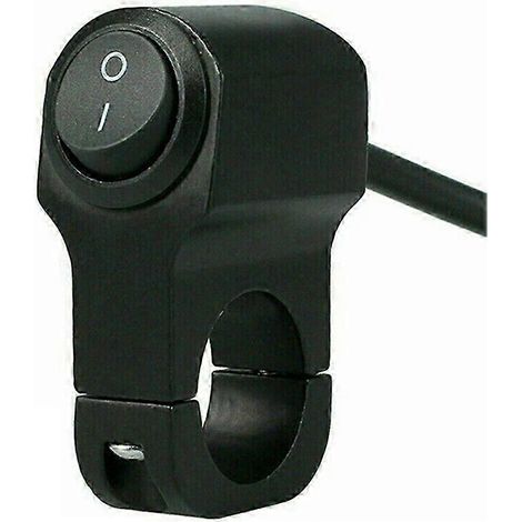 Interrupteur marche/arrêt pour phare de guidon de moto, phare en aluminium, bouton noir (1/4)