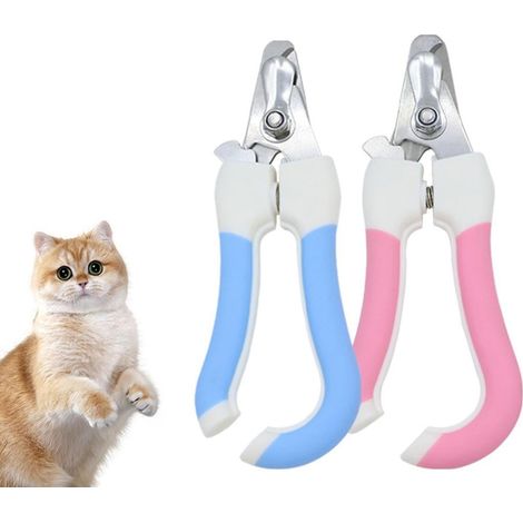 Ensemble de 2 pièces pour la coupe et la lime à ongles des animaux de compagnie - lames tranchantes en acier inoxydable - outils de toilettage avec poignées roses antidérapantes - outils de coupe (1/4)