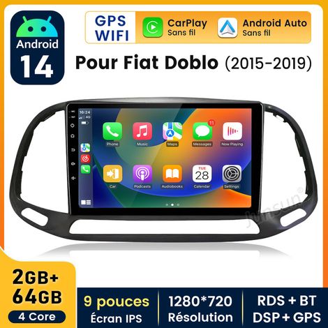 9 pouces Carplay Autoradio pour Fiat Doblo 2015-2019 Android 2+64GB JUNSUN (1/5)