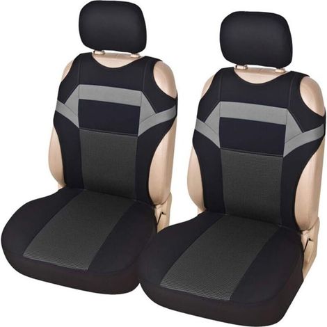 fundas para asientos de coche, funda universal para asientos delanteros de malla y esponja, accesorios para el interior del coche (gris) - Fei Yu (1/5)