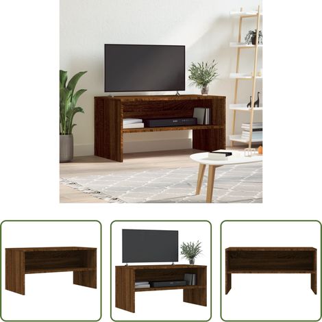 vidaXL TV-Ständer - TV-Schrank Braun Eiche-Optik 80x40x40 cm Holzwerkstoff (1/5)