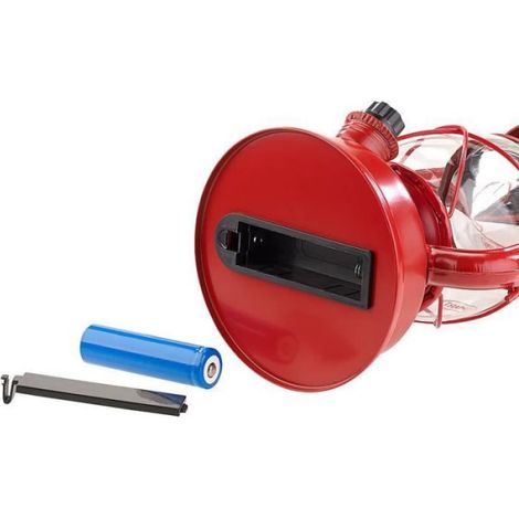 Lampe-tempête solaire LED - - Rouge - Vintage - Jardin - 40 lumens (1/4)