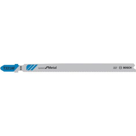 Bosch Professional 3x Lame per seghetto alternativo T 321 AF Speed for Metal (per Tubi e profili in metallo, pareti sottili, accessorio Seghetto alternativo)
