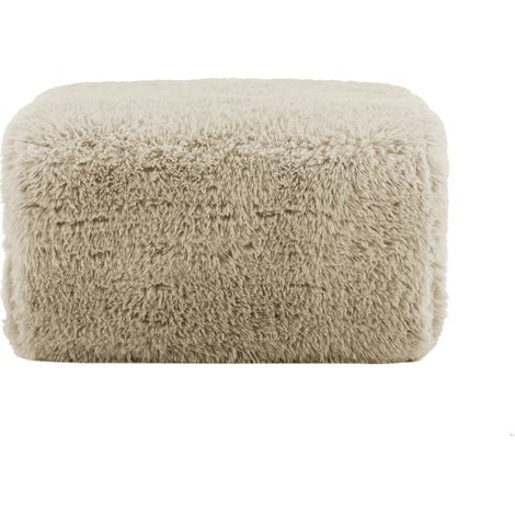 Pouf Aviana en peluche - Kaki clair Pouf Aviana Peluche Kaki Clair – Assise Douce et Confortable – Style Naturel – Salon ou Chambre (1/5)