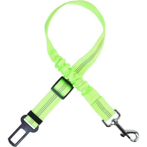 1 Ceinture de sécurité, élastique rétractable, nylon et métal, ajustable 55-75 cm, pour chien et chat, toutes voitures (1/4)