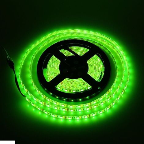 TRADE SHOP - Bobina Striscia Led 5050 Flessibile 5 Mt Adesiva Luce Interno Esterno Ip65 Strip - -Verde -