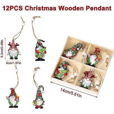 Pendentif de Noël en bois, décoration de Noël pour la maison, ornements de Noël, décoration de sapin de Noël, cadeaux de Noël, pendentifs du Nouvel An 29 (1/5)