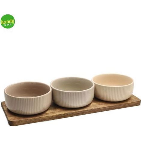 Set 3 ciotole + vassoio rettangolare Tognana Plume (1/3)