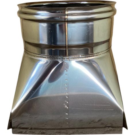 Tramoggia per canna fumaria 220x220 mm - diam 200 mm femm acciaio inox aisi 304