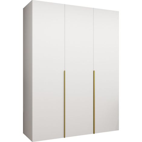 Armario Hartford 536, Blanco, 202x150x52cm, Puertas de armario: Con bisagras, Número de estantes: 0