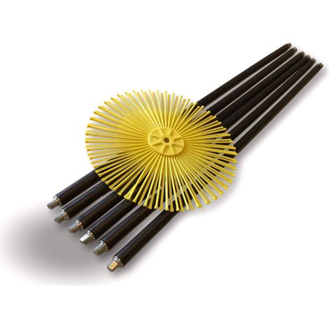 Lot de 5 cannes de ramonage noires Complément ou rallonge de kits cheminées Longueur 7 mètres 51,40 m Embout acier fileté M121,75mm - Ø 250 mm - Kit eco plat 5 m