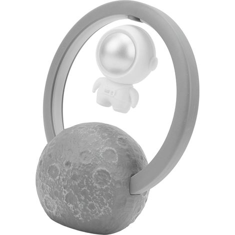 Enceinte magnétique flottante, enceinte lumineuse RGB astronaute suspendue, enceinte Bluetooth sans fil, argent (1/5)