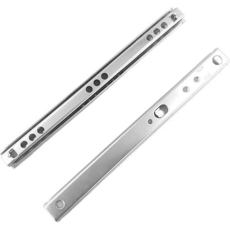 Glissière De Tiroir - Roulement À Billes - Acier Lamino À Froid - 305 mm X 17 mm - Pour Armoires Et Bureaux - Lot De 2 (1/5)
